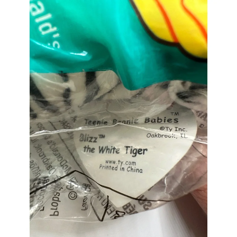 Ty Beanie Babies Blizz the White Tiger McDonald's Teenie Beanie‎ Babies 1999